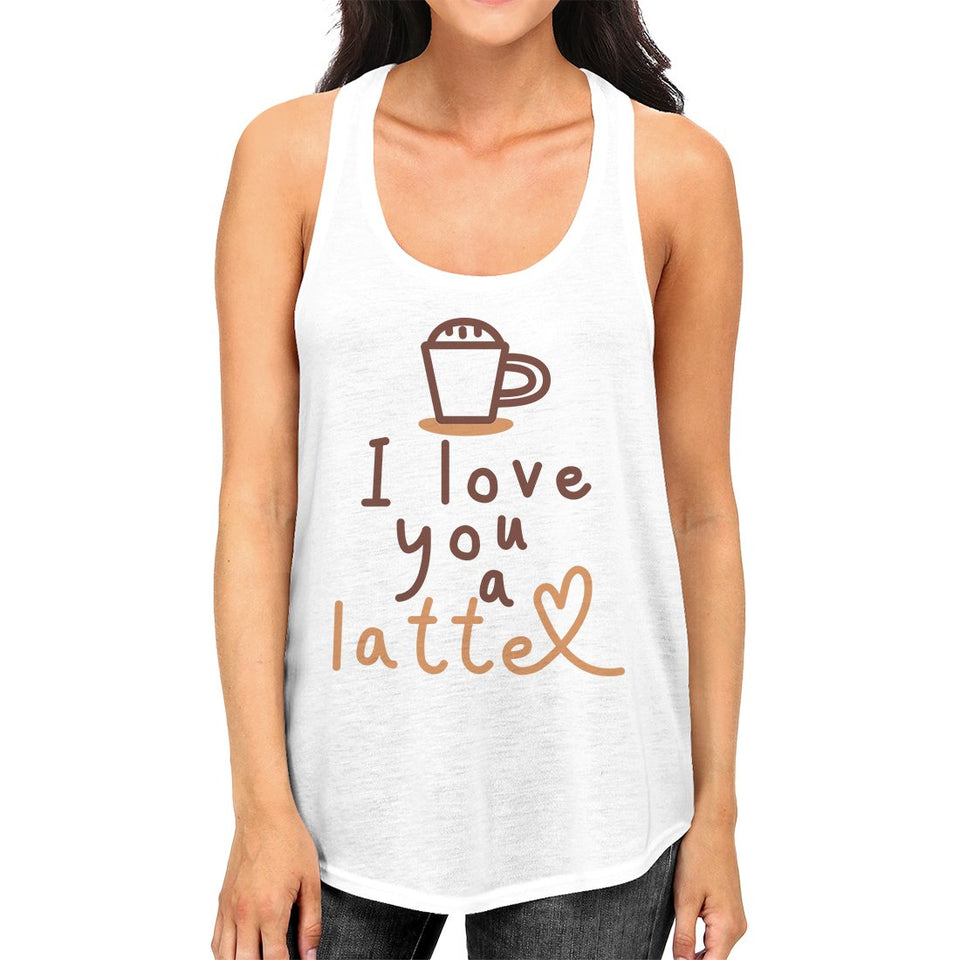 Love a Latte Womens Funny Graphic Workout Gym Tank Top Racerback