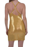 Ferrari Shiny Body-Con Gold Dress