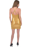 Ferrari Shiny Body-Con Gold Dress