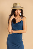 Amare Stretch Slip Dress With Front Split