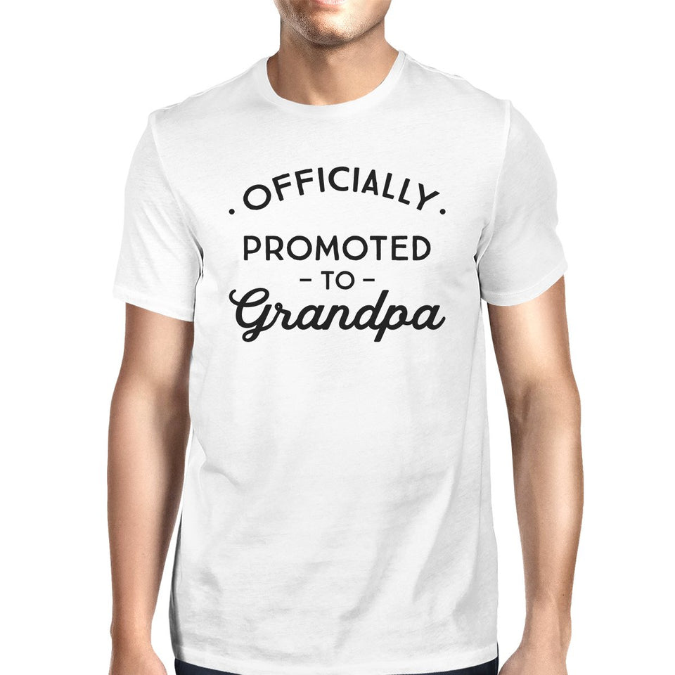 Officially Promoted to Grandpa Mens White Shirt