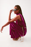 Cord Waist Belt Jumpsuit in Purple