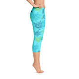 Women's All Day Comfort Light Blue Turtle Capri Leggings