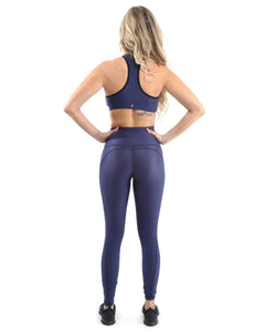 SALE! 50% OFF! Venice Activewear Set - Leggings & Sports Bra - Navy [MADE IN ITALY] - Size Small