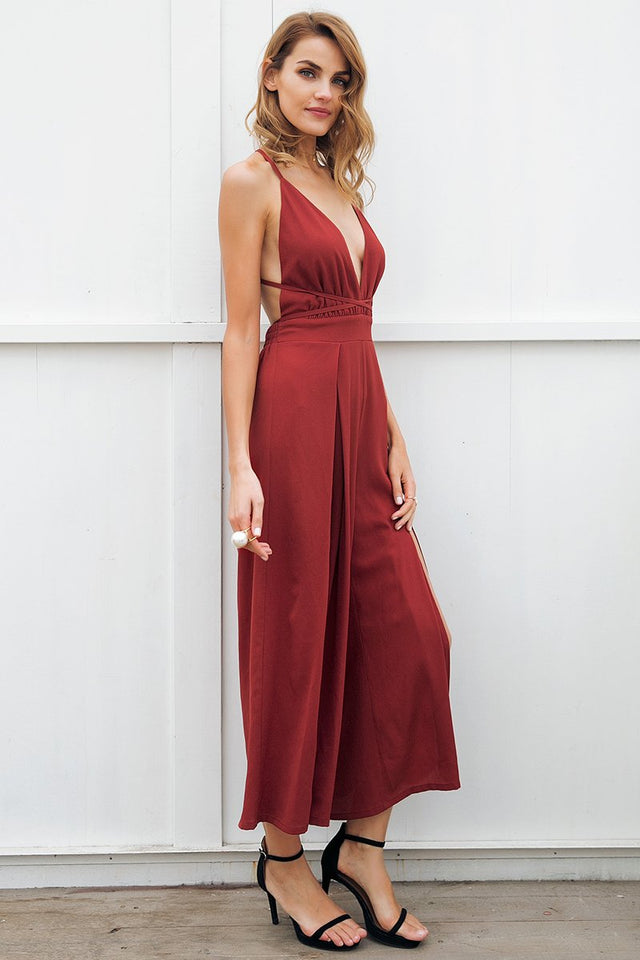 Sexy v Neck Backless Jumpsuit