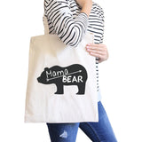 Mama Bear Natural Canvas Shoulder Bag Trendy Graphic Gift for Her