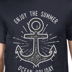 Enjoy the Summer Ocean Holiday Mens Navy Shirt