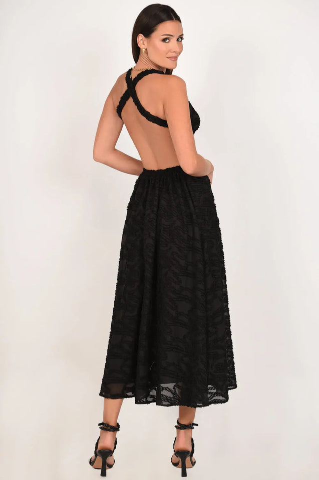 Out of Your Reach Maxi Backless Dress