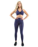 SALE! 50% OFF! Venice Activewear Set - Leggings & Sports Bra - Navy [MADE IN ITALY] - Size Small